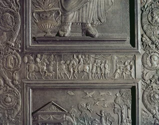 Detail van de centrale deur van de basiliek, versierd 1439-45 (detail)